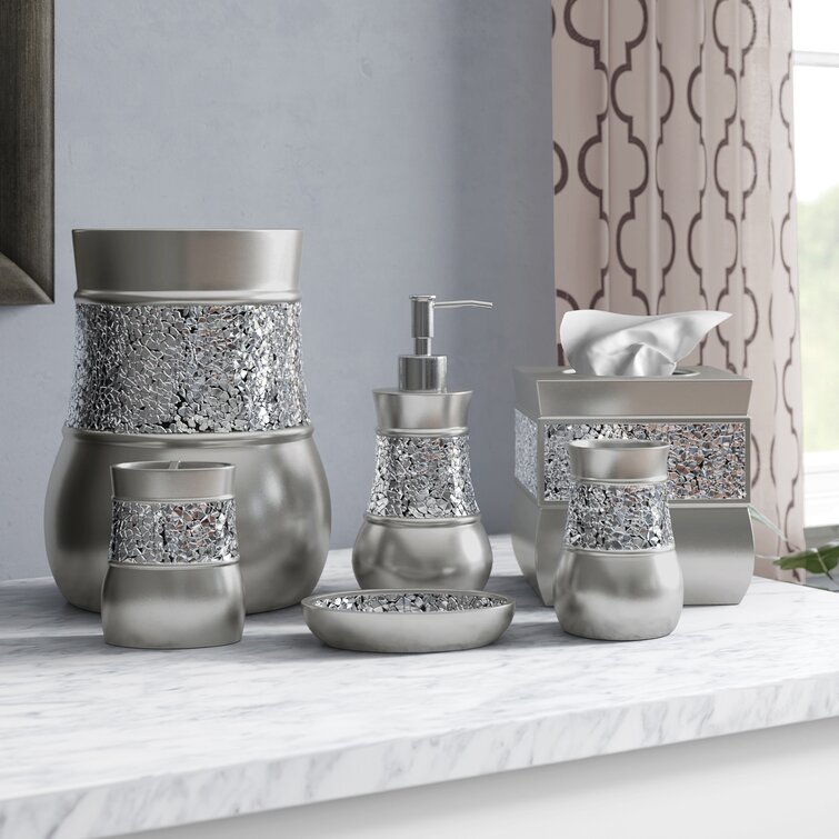 silver sparkle bathroom accessories